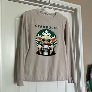 Starbucks Yoda starwars crossover sweatshirt.